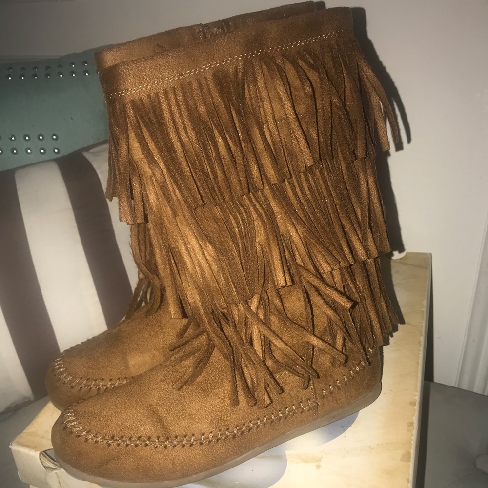 Mudd Fringe Boots Girls Size 4
